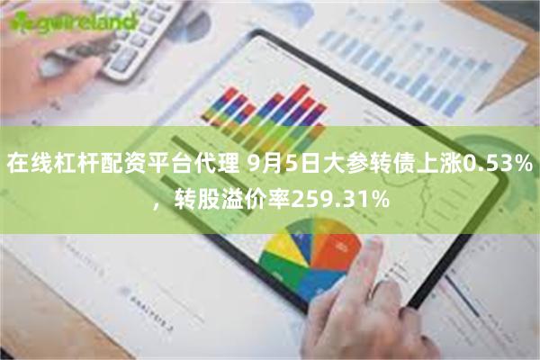 在线杠杆配资平台代理 9月5日大参转债上涨0.53%，转股溢价率259.31%