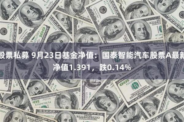 股票私募 9月23日基金净值：国泰智能汽车股票A最新净值1.391，跌0.14%