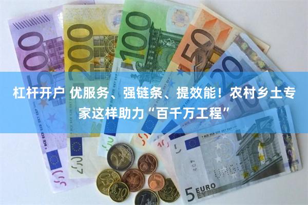 杠杆开户 优服务、强链条、提效能！农村乡土专家这样助力“百千万工程”